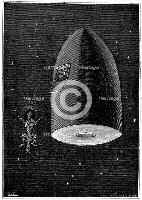 Illustration from De la Terre a la Lune by Jules Verne, 1865. Artist: Unknown