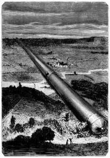 Illustration from De la Terre a la Lune by Jules Verne, 1865