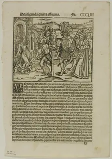 Illustration from Decadas, plate 79 from Woodcuts from Books..., 1520, assembled...1937. Creators: Unknown, Max Geisberg
