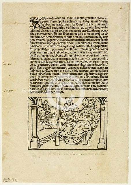 Illustration from "Fabulae Aesopi", plate 34 from Woodcuts..., 1501, assembled...1937. Creators: Unknown, Max Geisberg.