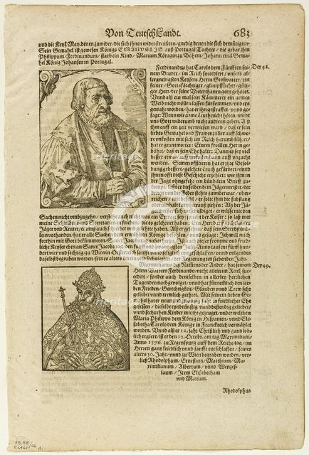 Illustration from "Kosmographie" by Sebastian Munster, plate 46 from Woodcuts from,...1937. Creators: Unknown, Max Geisberg, Sebastian Munster.