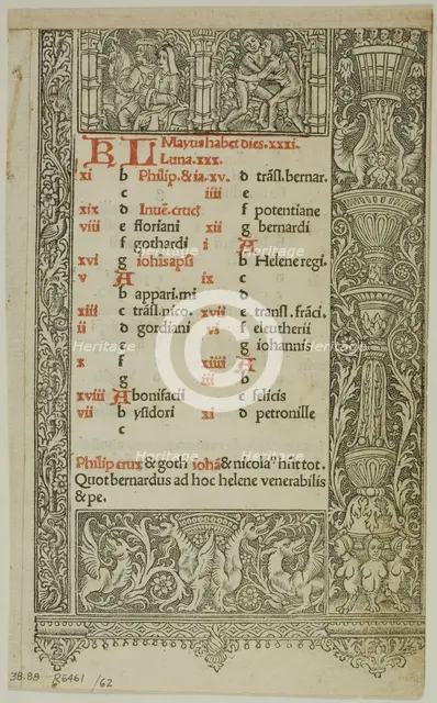 Illustration from Officium B.M.V., plate 62 from Woodcuts from Books of the XVI Century, 1505... Creator: Unknown.