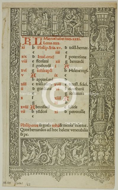 Illustration from Officium B.M.V., plate 62 from Woodcuts from Books of the XVI Century, 1505... Creator: Unknown.