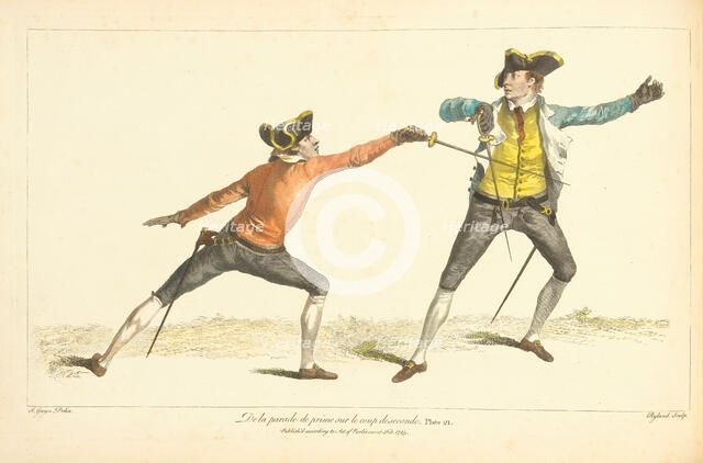 Illustration from "L'école des armes" by Angelo Domenico Malevolti, 1763. Creator: Gwyn; James (1700-1769).