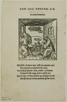 Illustration from Livret des Emblemes by Andreas Alciatus, plate 66 from Woodcuts from...1937. Creator: Unknown