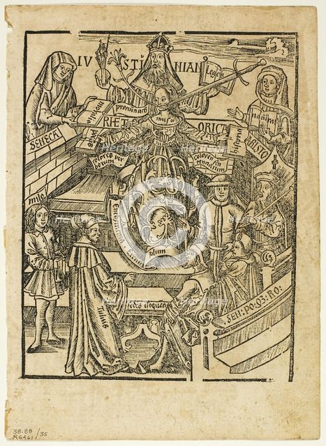 Illustration from Margarita philosophica, plate 35 from Woodcuts...1517, assembled... 1937. Creators: Unknown, Max Geisberg.