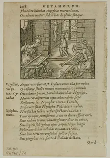 Illustration from Metamorphosis by Ovidius, plate 72 from Woodcuts from Books of the XVI Cent...1937 Creator: Unknown