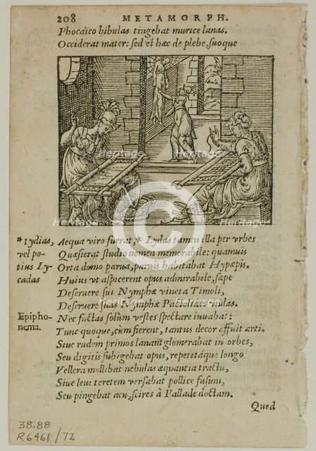 Illustration from Metamorphosis by Ovidius, plate 72 from Woodcuts from Books of the XVI Cent...1937 Creator: Unknown.