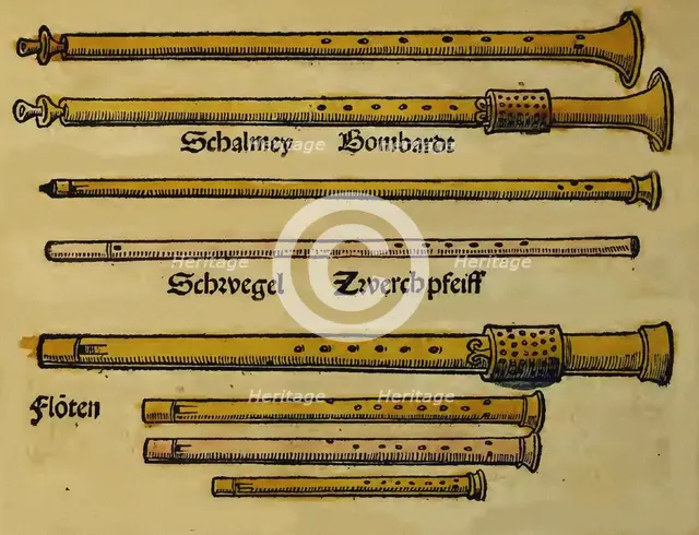 Illustration from Musica getutscht by Sebastianus Virdung, 1511. Artist: Virdung, Sebastian (1465-?)