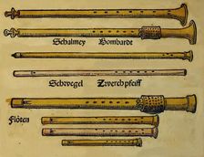 Illustration from Musica getutscht by Sebastianus Virdung, 1511. Artist: Virdung, Sebastian (1465-?)