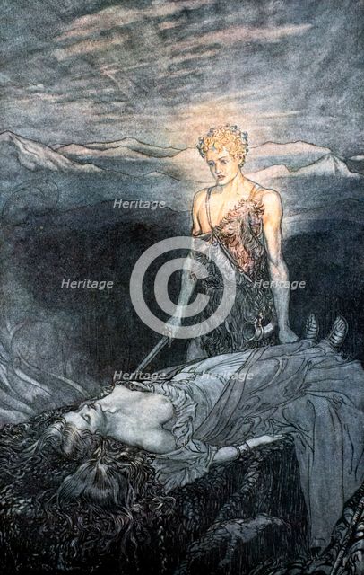 Illustration from "Siegfried and the Twilight of the Gods", 1924.  Creator: Arthur Rackham.