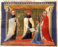 Illustration from Statuti della Società dei Drappieri, 1407