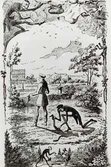 Illustration from "Peter Schlemihls Wundersame Geschichte", by Adelbert von Chamisso, 1814.. Creator: Unknown