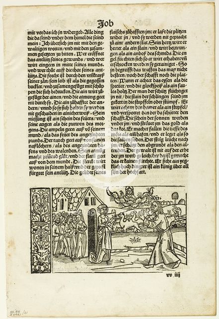 Illustration from the 14th German Bible, plate 21 from Woodcuts..., 1518, assembled...1937. Creators: Unknown, Max Geisberg.