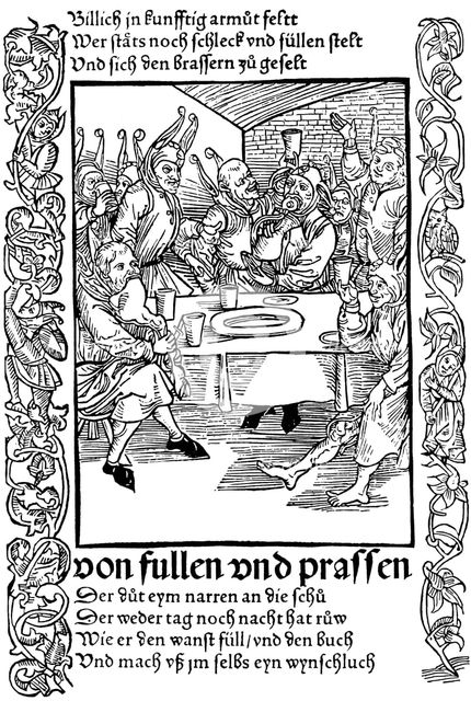 Illustration from the book Ship of Fools by Sebastian Brant, 1494.  Artist: Albrecht Dürer