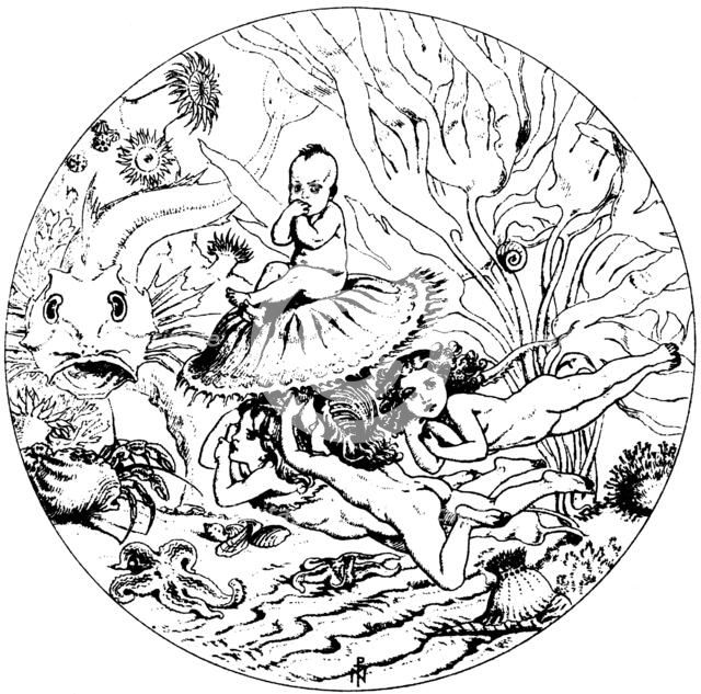 Illustration from the fairy tale The Water-Babies, by Charles Kingsley, 1863.  Artist: Noel Paton