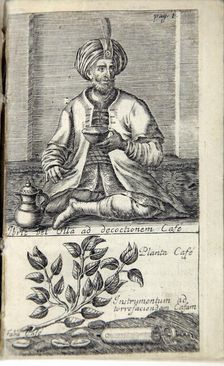 Illustration from "The good use of tea, coffee and chocolate for the preservation and cure..., 1687. Creator: Anonymous