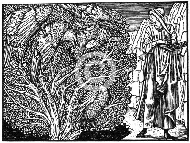 Illustration from the Kelmscott Press edition of the Works of Geoffrey Chaucer, 1896 (1964). Artist: Anon