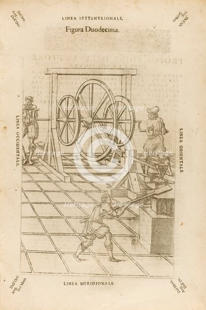 Illustration from Theatrum Instrumentorum Et Machinarum by Jacques Besson, 1582.