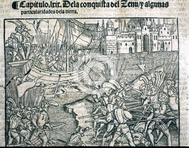 Illustration in the work 'Historia General de las Indias y Nuevo Mundo' (General History of the I…