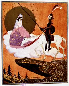 Illustration in the frontispiece of the 1923 Edinburgh edition of Don Quixote of La Mancha bas…