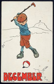 Illustration, possibly from calendar, with a golfing theme, c1930s. Creator: Unknown