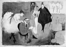 Illustration to a lecture on Toulouse-Lautrec c1950. Creator: Shirley Markham