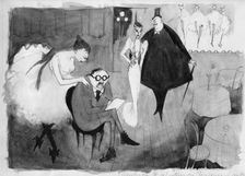 Illustration to a lecture on Toulouse-Lautrec c1950. Creator: Shirley Markham