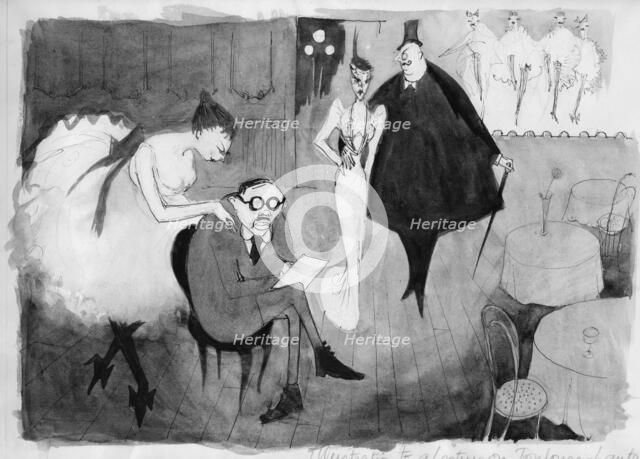 'Illustration to a lecture on Toulouse-Lautrec', c1950.  Creator: Shirley Markham.