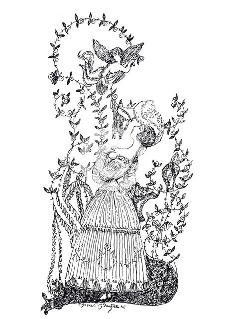 Illustration to essay The Blue Rose by S. Makovsky, 1907. Artist: Sudeykin, Sergei Yurievich (1882-1946)