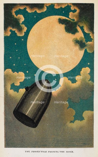 Illustration to From the Earth to the Moon by Jules Verne, 1877.