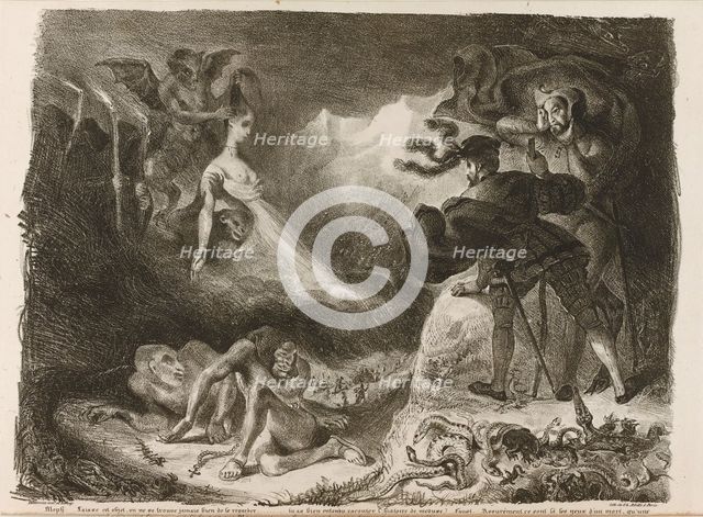 Illustration to Goethe's Faust, 1828. Artist: Delacroix, Eugène (1798-1863)