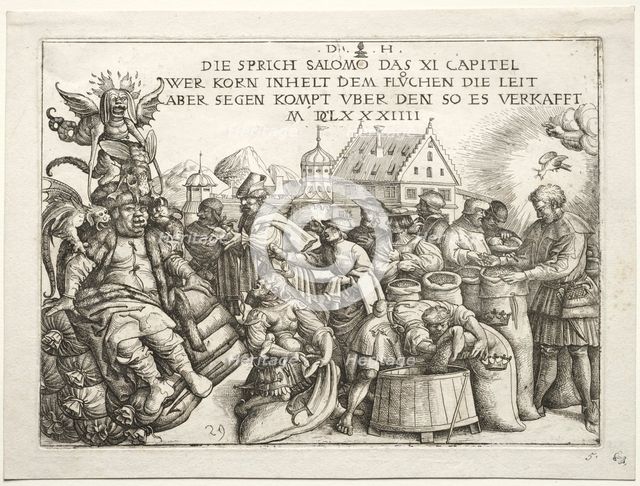 Illustration to proverbs XI (The Hoarders of Grain). Creator: Daniel I Hopfer (German, c. 1470-1536).