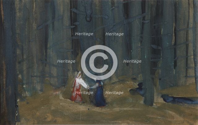 Illustration to The Tale of the Dead Princess and the Seven Knights. Artist: Malyutin, Sergei Vasilyevich (1859-1937)