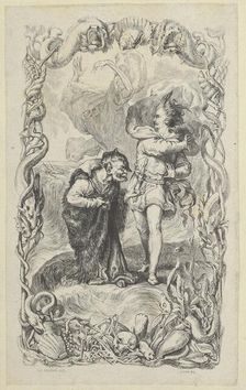 Illustration to the Tempest: Caliban, Ferdinand and Ariel, 1836. Creator: Charles Gray