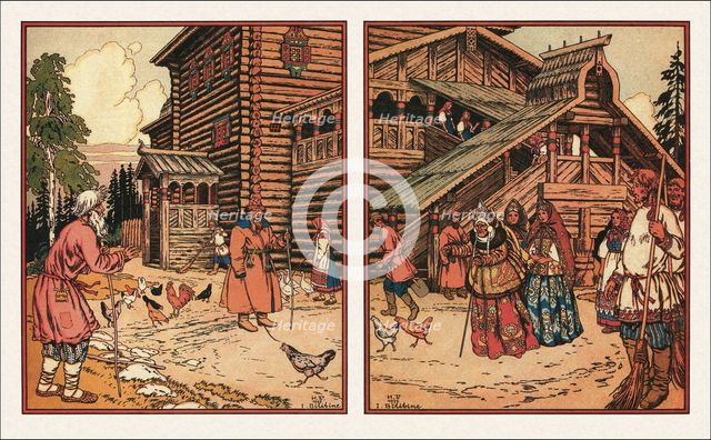Illustration to the The Tale of the Fisherman and the Fish, 1933. Artist: Bilibin, Ivan Yakovlevich (1876-1942)