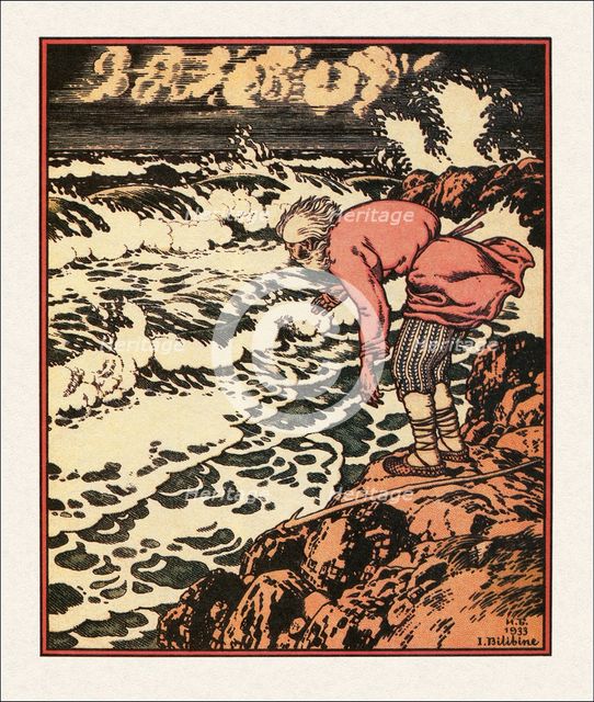 Illustration to the The Tale of the Fisherman and the Fish, 1933. Artist: Bilibin, Ivan Yakovlevich (1876-1942)