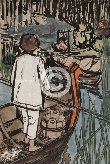 Illustration to the The Tale Synko-Philipko. Artist: Polenova, Elena Dmitryevna (1850-1898)