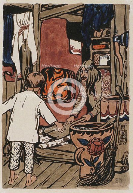 Illustration to the The Tale Synko-Philipko. Artist: Polenova, Elena Dmitryevna (1850-1898)