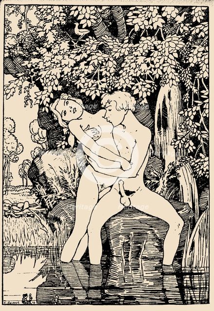 Illustration to "The Book of Marquise" by Franz Blei, 1916. Creator: Konstantin Somov.