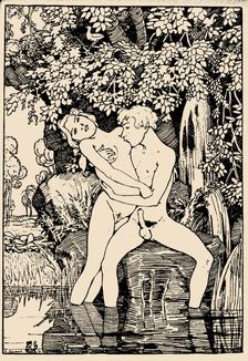 Illustration to "The Book of Marquise" by Franz Blei, 1916. Creator: Konstantin Somov