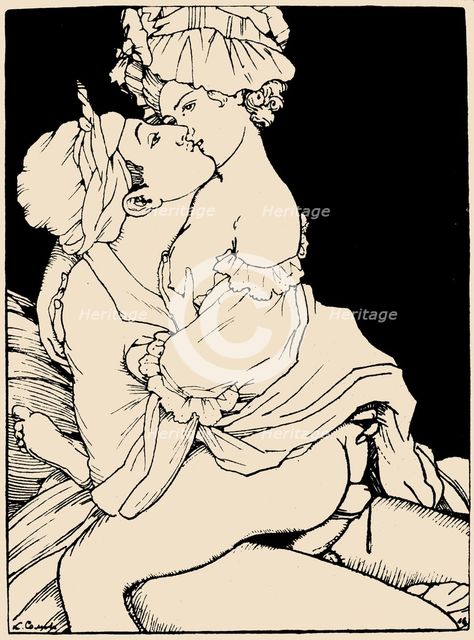 Illustration to "The Book of Marquise" by Franz Blei, 1916. Creator: Konstantin Somov.