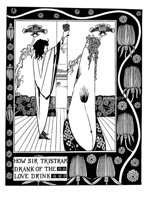 Illustration to the book Le Morte d'Arthur by Sir Thomas Malory. Artist: Beardsley, Aubrey (1872–1898)