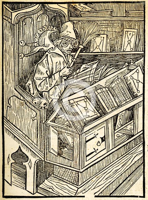 Illustration to the book Ship of Fools by Sebastian Brant, 1497.