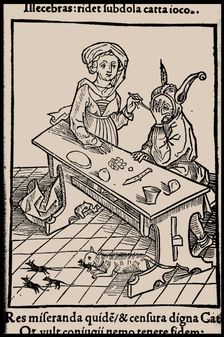 Illustration to the book "Ship of Fools" by Sebastian Brant, 1497. Creator: Anonymous