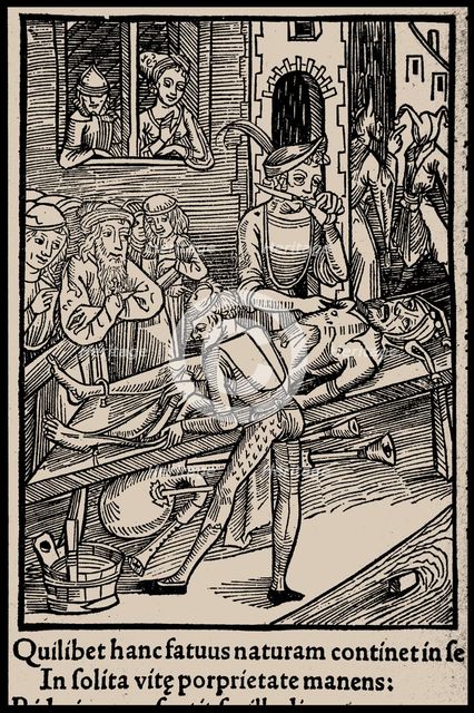 Illustration to the book "Ship of Fools" by Sebastian Brant, 1497. Creator: Anonymous.