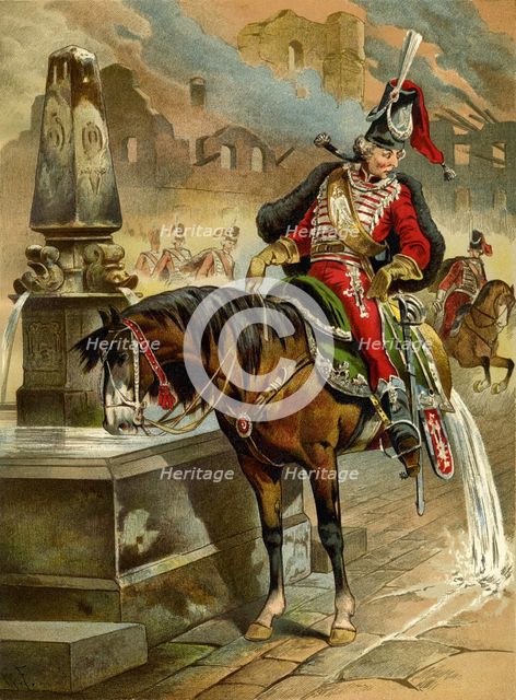 Illustration to the book The Surprising Adventures of Baron Münchhausen by Rudolph Erich Raspe, 1896. Artist: Franz, Gottfried (1846-1905)