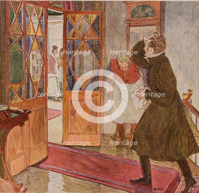 Illustration to the comedy Woe from Wit by Alexander Griboyedov, 1913.