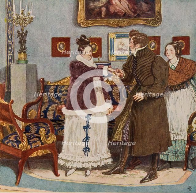 Illustration to the comedy Woe from Wit by Alexander Griboyedov, 1913.