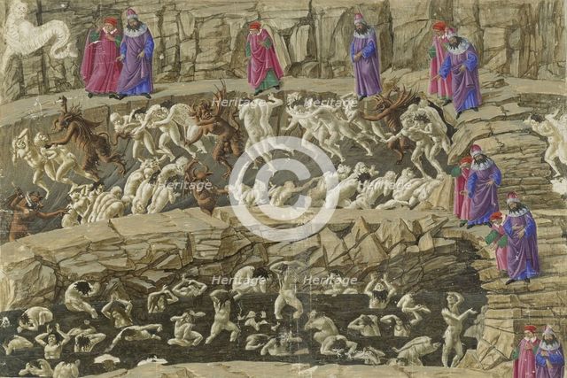 Illustration to the Divine Comedy by Dante Alighieri, 1480-1490. Artist: Botticelli, Sandro (1445-1510)